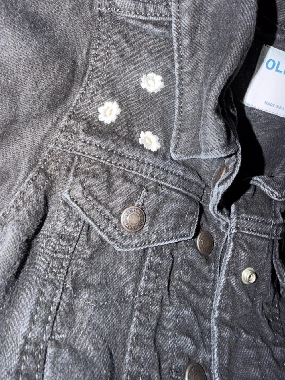 Old Navy Black Girls' Embellished Denim Jacket